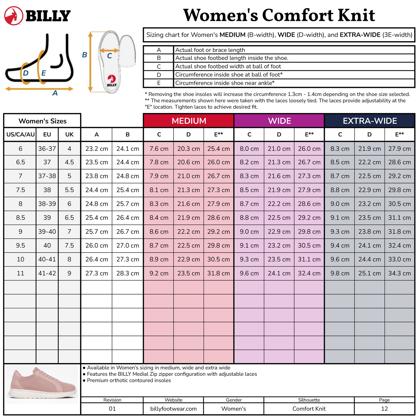 Women's Grey BILLY Comfort Knit