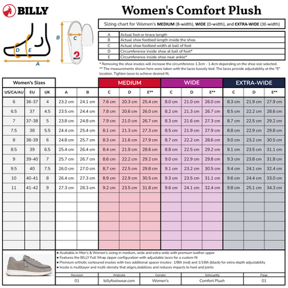 Women's Black Leather BILLY Comfort Plush