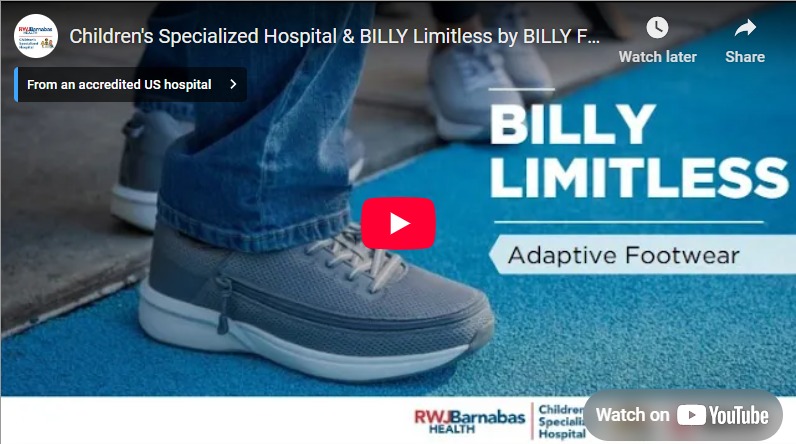 Load video: Video put together by Children's Specialized Hospital's Center for Discovery, Innovation and Development describing the Limitless shoe collaboration.