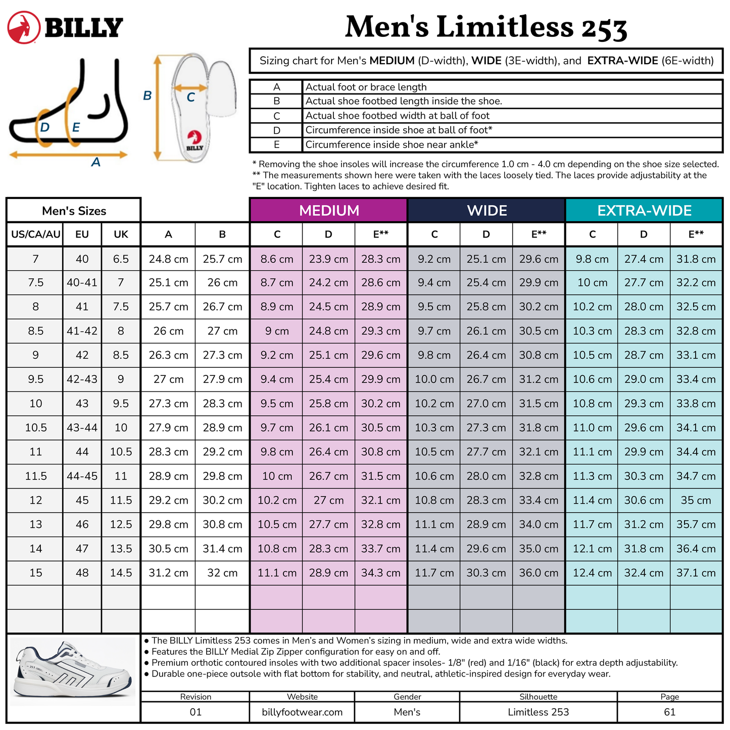 Men's White/Navy BILLY Limitless 253